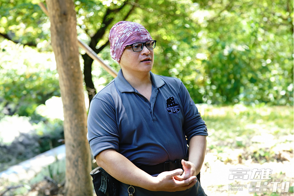 陳廣鴻是位有耐心的動物爸爸，長時間投入慢慢接觸了解動物孩子們的個性。(攝影/曾信耀)