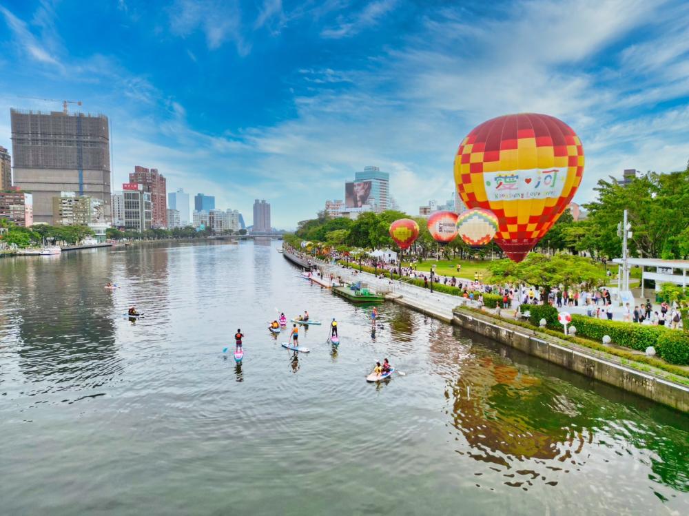 愛河沿線非民航機航道，想要從空中看愛河，熱氣球繫留將成為最具魅力的觀光體驗。(圖片提供/高市府觀光局)
