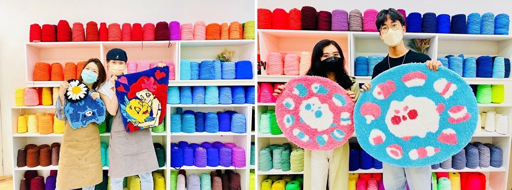 Tufting手作地毯體驗分成35×35、50×50、90×90三種規格，平均需4小時可完成作品。(圖片提供/1999’s Tufting)