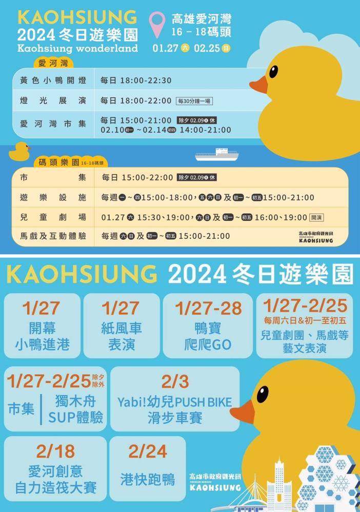 天天活動滿檔，歡迎到愛河灣及碼頭樂園盡情玩樂放電，享受高雄無限海景與歡樂暖冬。(圖片提供/高雄市政府觀光局)