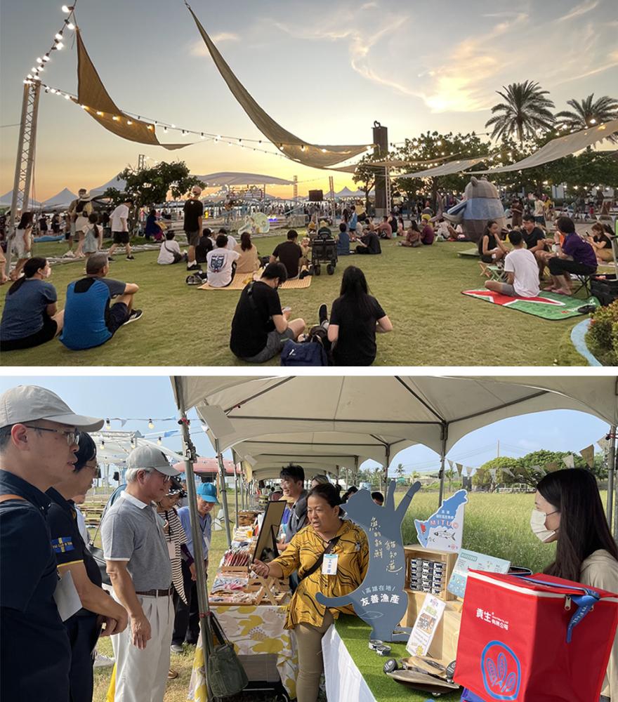 「靠海邊生活節」結合彌陀美麗海景與草地廣場，並規劃在地市集、音樂饗宴等，吸引大批民眾參與。(圖片提供/澄田整合規劃)
