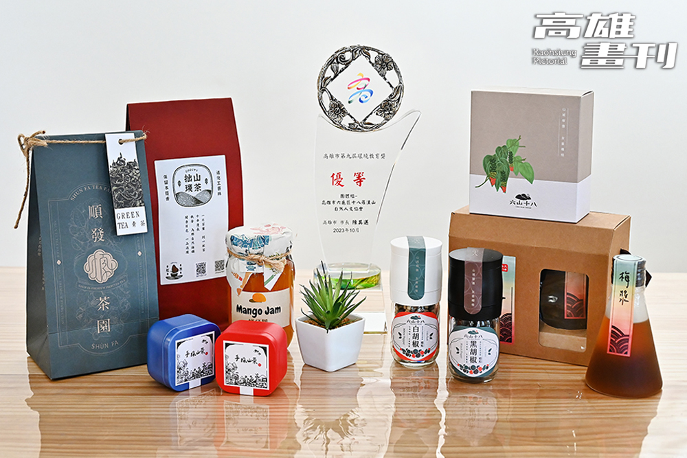 十八羅漢山自然人文協會推出自有文創品牌「六山十八」，為六龜在地小農、商家行銷優質產品。(攝影/Carter)