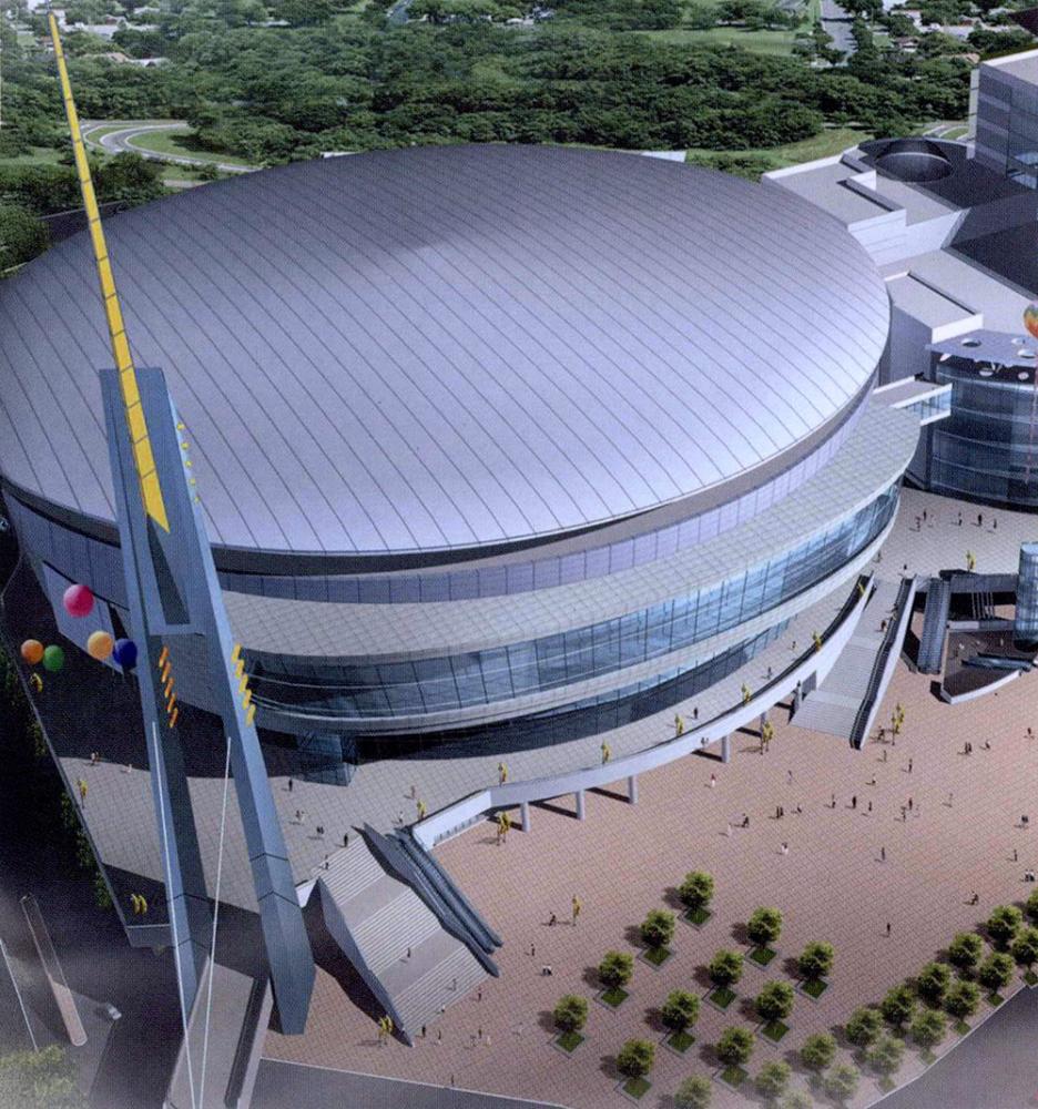 現代化綜合體育館以健康、休憩、購物三合一的多功能體育園區規劃，可望帶動北高雄地區發展及繁榮。圖片提供／工務局