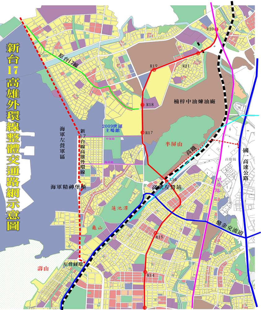 新台17高雄外環道路橫斷面示意圖