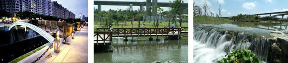 左圖為河堤公園，中右圖為檨仔林埤濕地(圖/鮑忠暉攝)