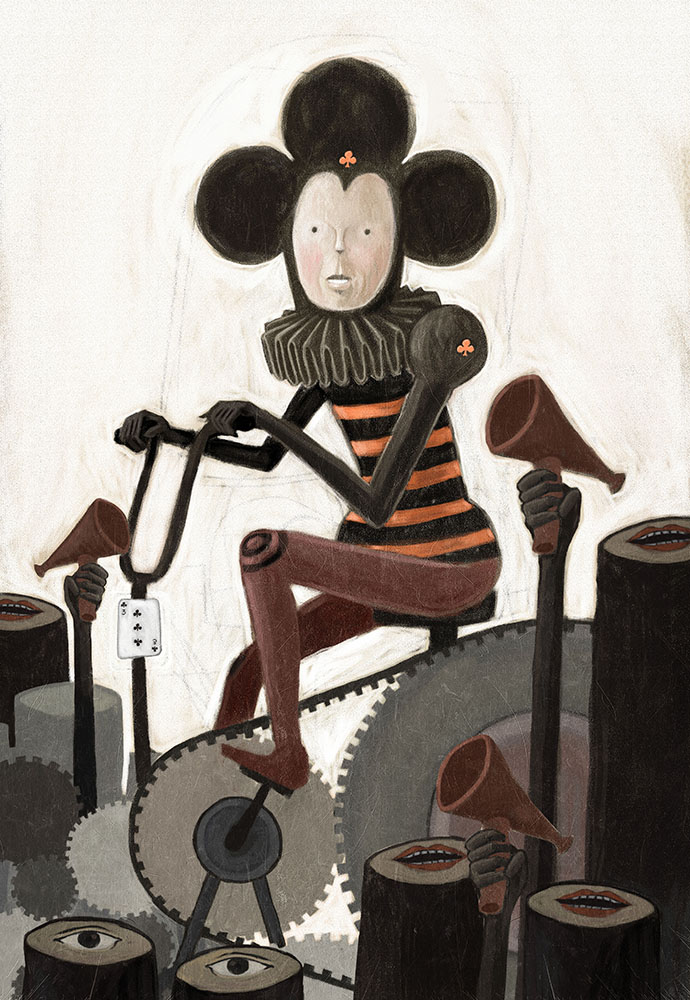 Croter第一次個展《小鼻子小眼睛的人生》展出作品：〈小鼻子小眼睛〉。（Croter·提供）