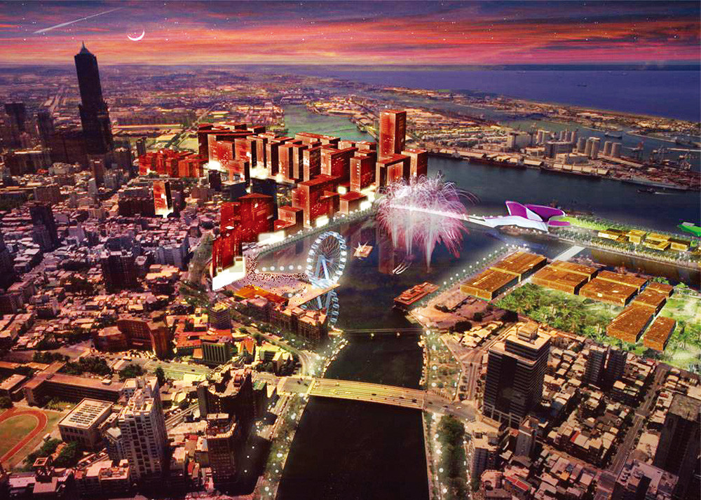 The Love River Bay: meeting of differences in the blue heart of the city (maritime center, festivity square, dragon boat races, the ferris wheel, music center).(Courtesy of the Urban Development Bureau)