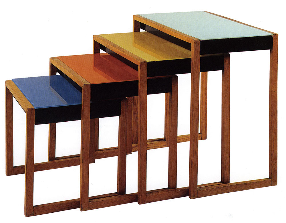 Josef Albers / Set of four stacking tables