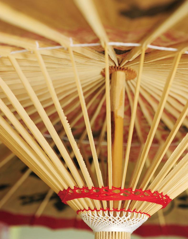 The meticulous process in making paper umbrellas 