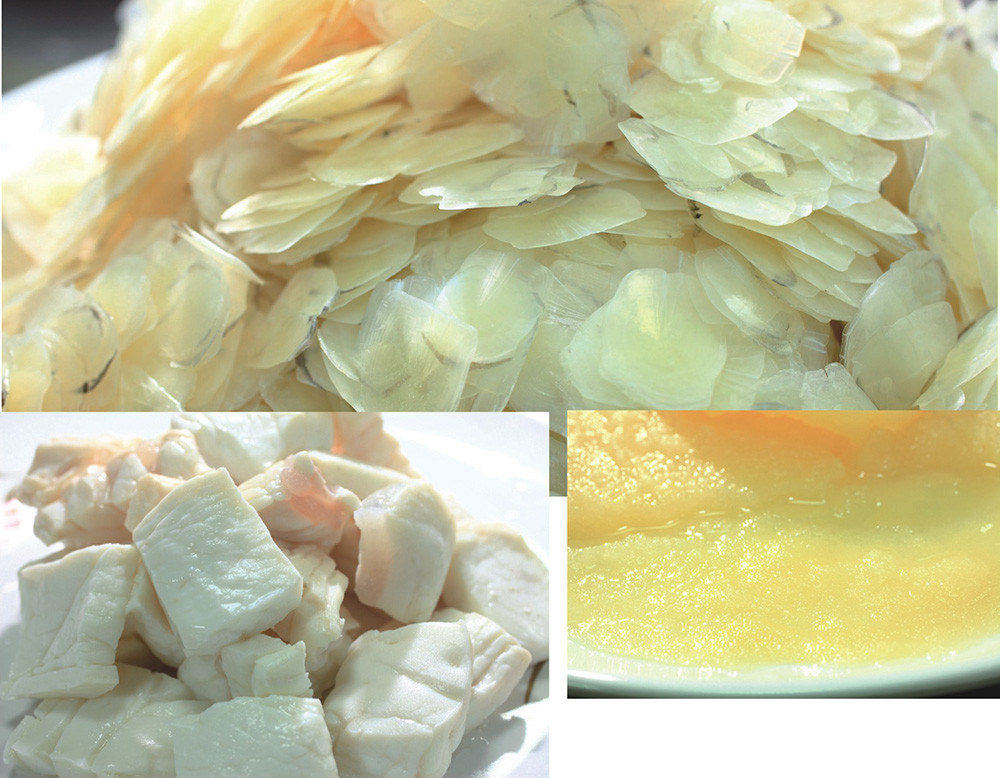 Collagen jelly ingredients include fish scales, ocean sunfish and giant seaperch roe, etc.