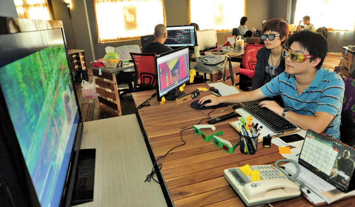 3D glasses used in creating animation