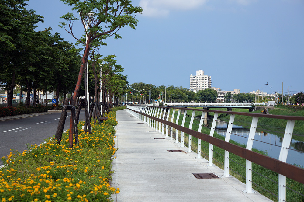 阿公店溪園道景觀改善工程。（攝影／孫小龍）
