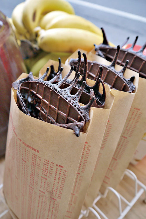 Finished banana waffles