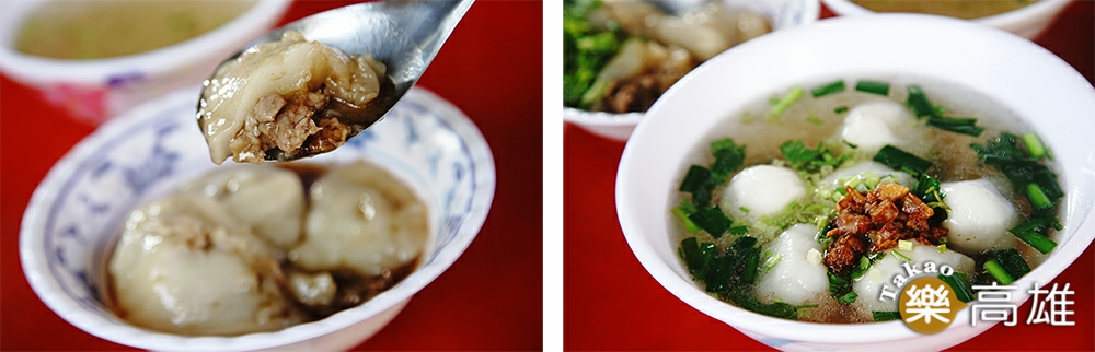 大社三角窗肉圓淋上特製醬油滷汁，是在地人從小吃到大的老味道。鹹湯圓加上自製的油蔥酥，湯頭更添香氣。（攝影/曾信耀）