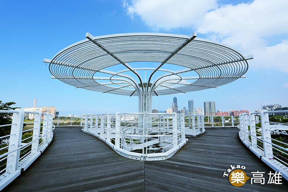 觀景台上可欣賞高雄市區的天際線，及知名建築物地標。（攝影/Carter）