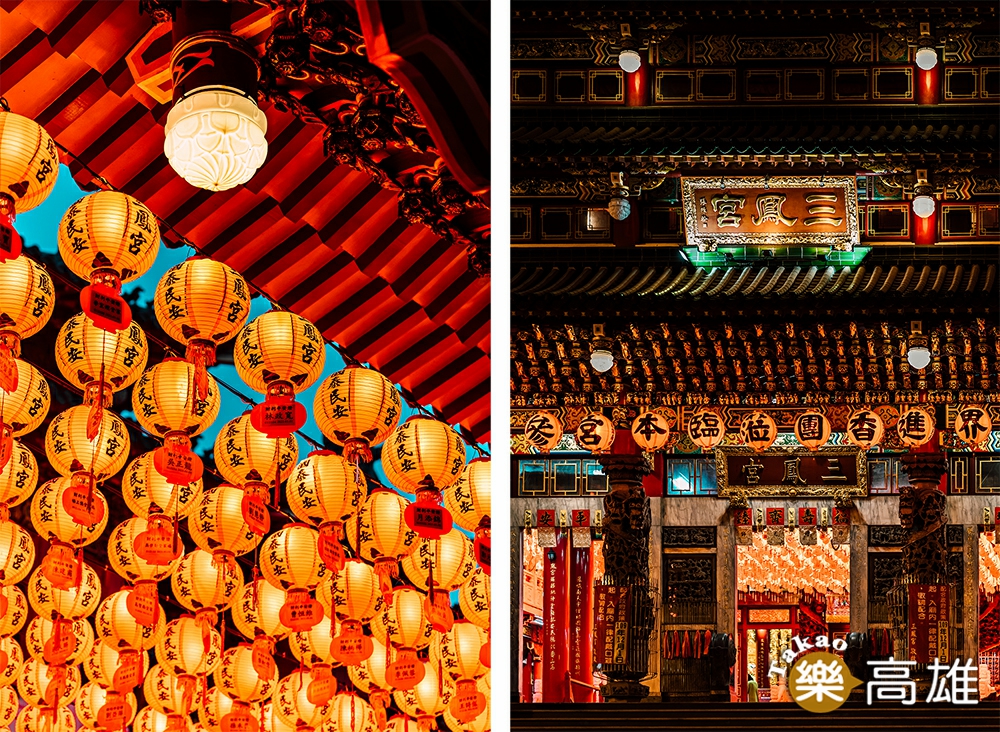 高雄三鳳宮每年春節的燈籠海，宛如另類燈會。（攝影/陳建豪）