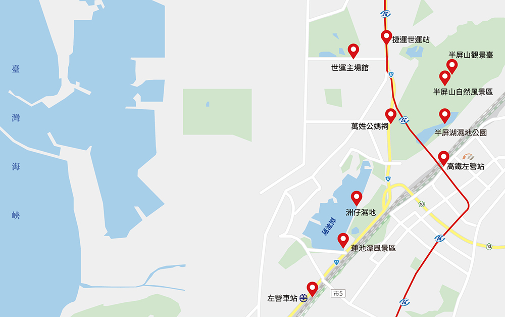 半屏山步道相關位置參考圖。
