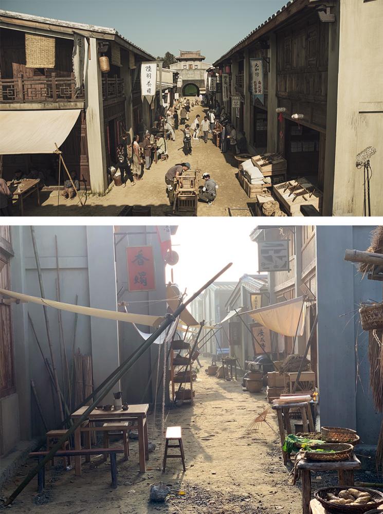 許英光在《斯卡羅》劇中打造150年前的府城，劇中的建築、招牌、家具等都忠實還原。他表示美術指導必須仔細考據，傳達正確的視覺跟訊息給觀眾。(圖片提供/公共電視)