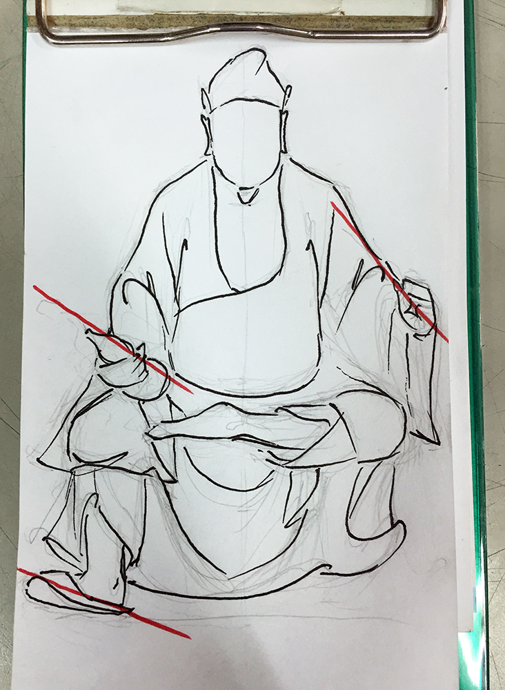 陳峻漢擅長畫稿速寫。