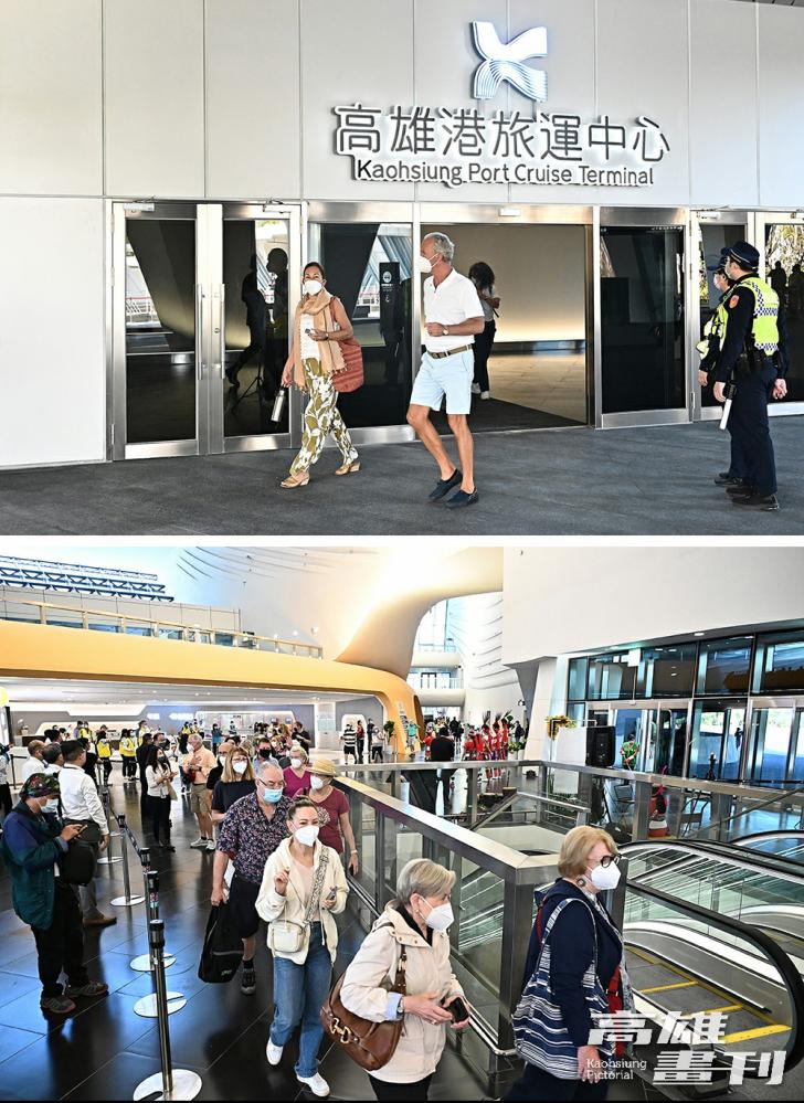 馬紹爾籍豪華郵輪「七海探索者號」3月6日靠泊高雄，吸引約600名旅客下船觀光。(攝影/Carter)