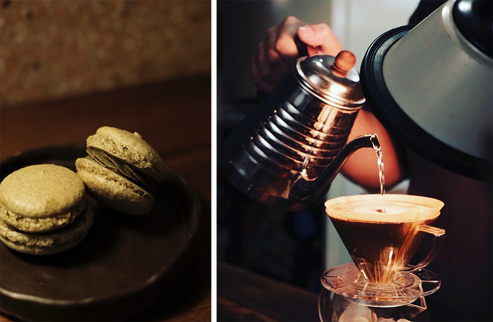 一杯手沖咖啡搭配手工甜點，在深夜細細品味獨處時光。(圖片提供/海珈琲 海とコーヒー)