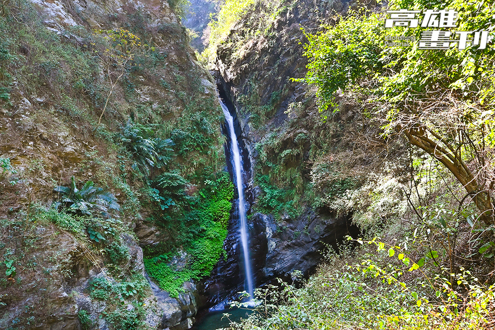 茂林谷瀑布及深潭景色被網友譽為茂林秘境景點。(攝影/Carter)