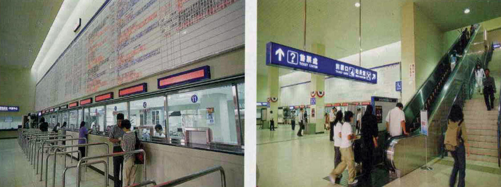 高雄車站臨時新站具現代新颖的室内設計。
