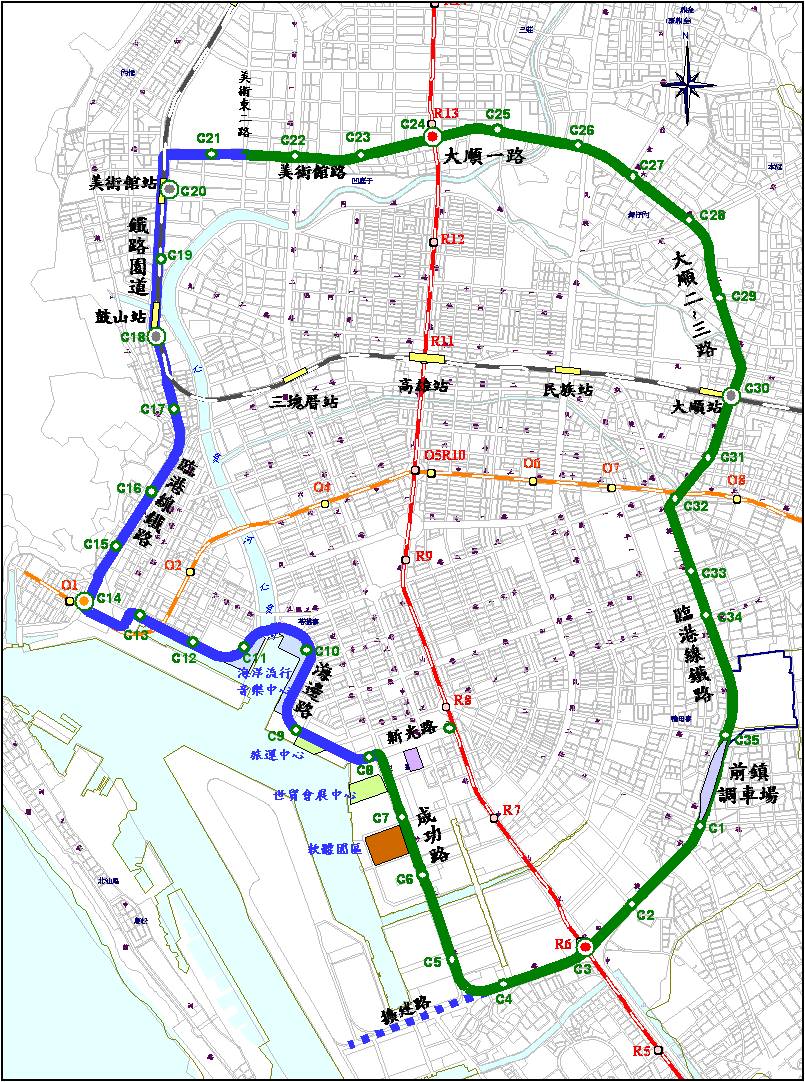 高雄環狀輕軌結合水岸輕軌新路線，配合大高雄港灣發展。(圖/高雄市政府捷運工程局提供)