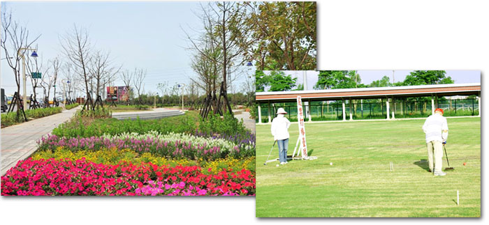 岡山劉厝公園讓岡山的入口意象煥然一新，鄰近的岡山槌球場非常適合長輩運動。（圖/高雄市政府工務局、城市紀憶公關公司 提供）