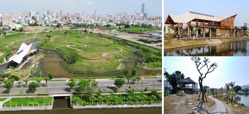 中都濕地公園善用太陽能裝置及來自災區的自然界資源素材。（圖∕鮑忠暉 攝‧張簡英豪 攝）