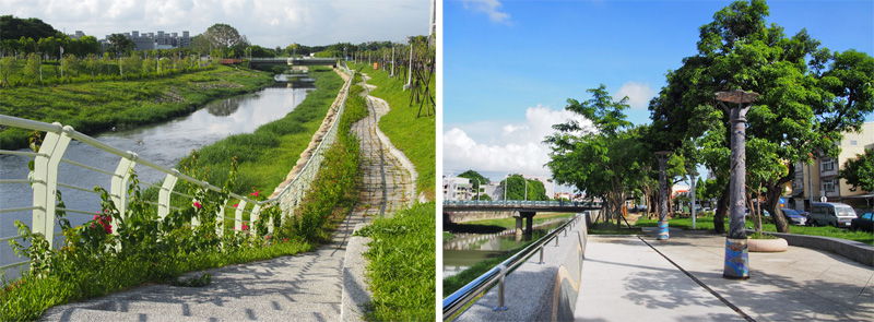 鳳山溪保安溼地與阿公店溪整治工程營造出美麗河岸景觀。（圖∕張筧 攝）