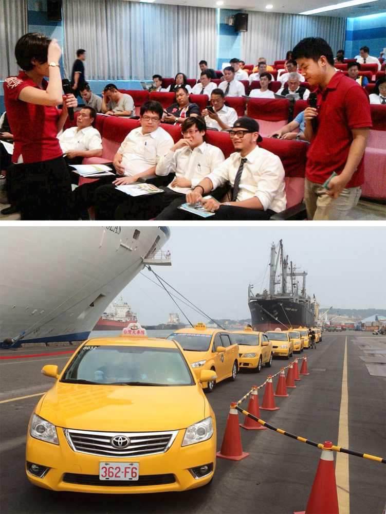 高雄市觀光計程車提供國際旅客優質的服務。（圖/臺灣港務公司 提供）