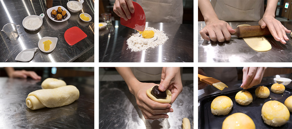 蛋黃酥製作過程。（攝影／N̂g Chú-jiû黃子柔）