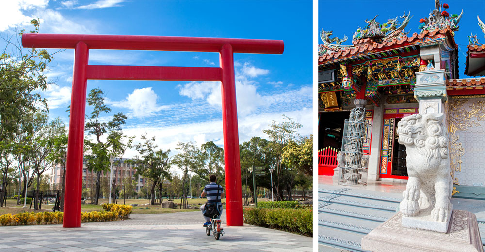 壽天宮與鄰近的中山公園保留許多日治時期神社文物。（圖/高志宏 翻攝）