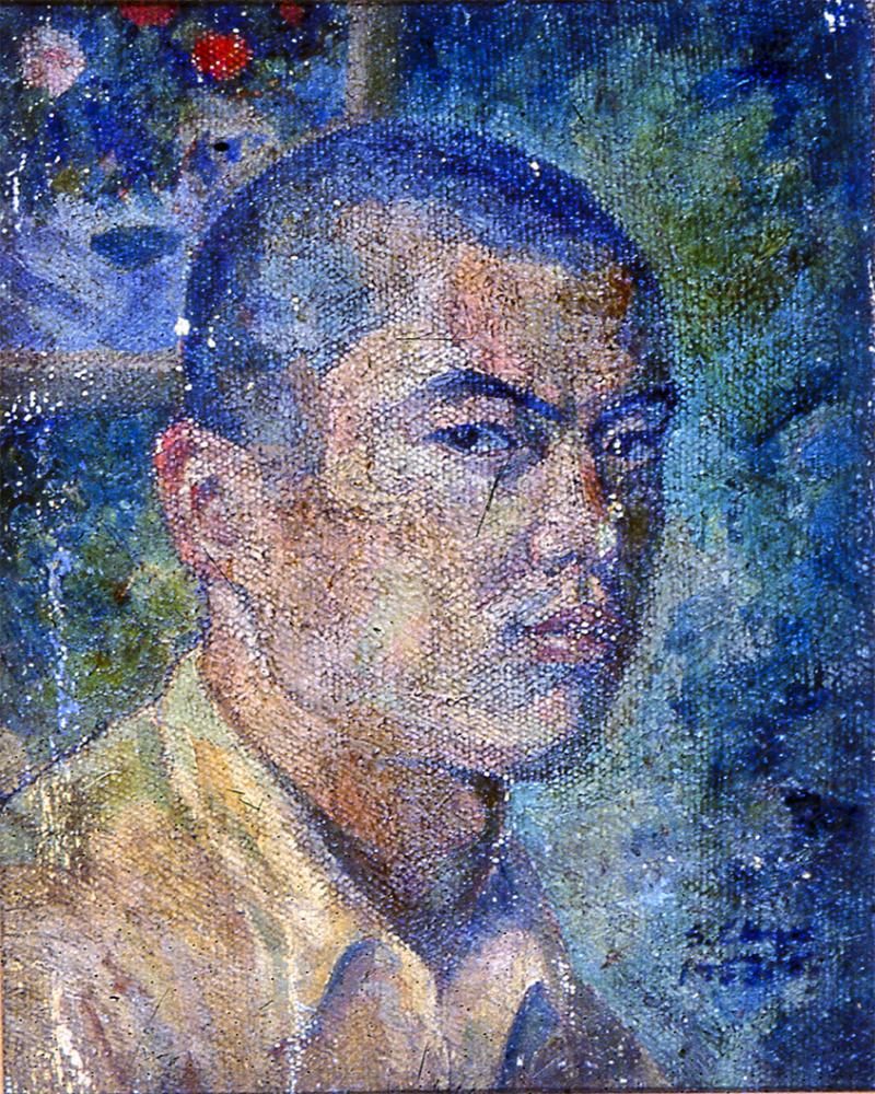 蕭勤自畫像，1955年作品。(照片提供／蕭勤國際文化藝術基金會)