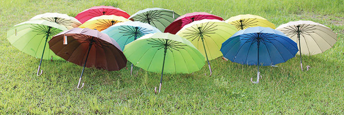 馬卡龍色系的繽紛小傘 Colorful umbrellas