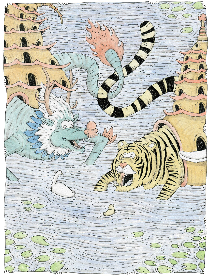 Two Hermit Crabs at Dragon Tiger Tower, Lotus Pond