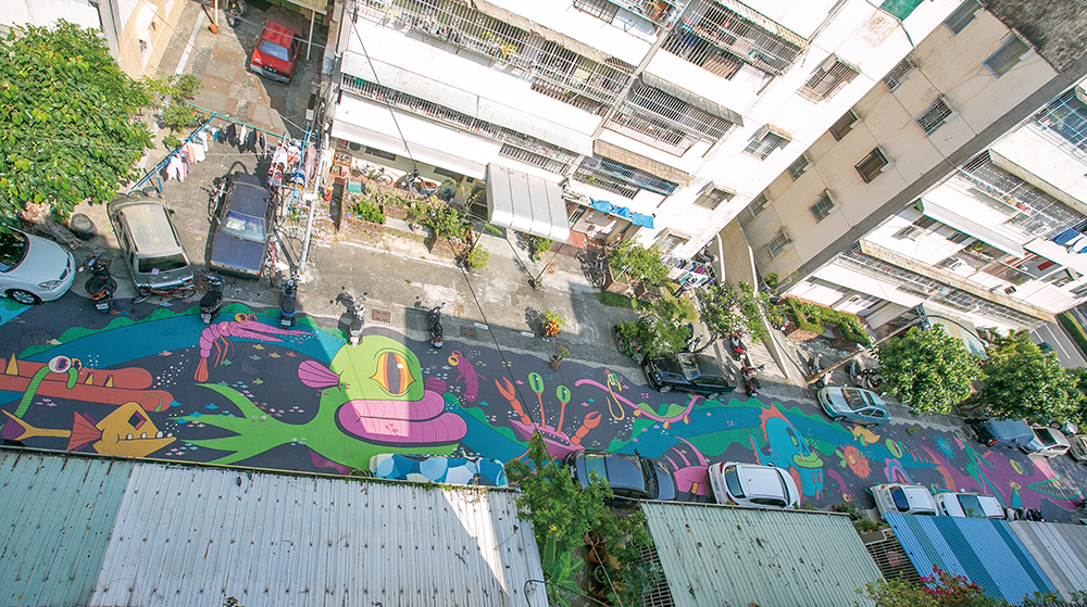 日常を彩るアート―苓雅区衛武里の壁画たち