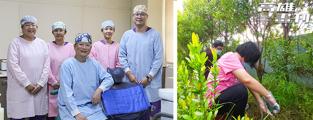 園區安排頂樓空中花園除草、自然體驗；一樓口腔保健中心結合牙醫師公會，幫助家民維持口腔健康。(攝影/李瑰嫻)