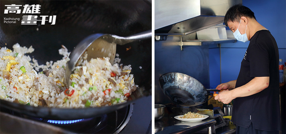 老闆下鍋時手勢輕巧，幾乎看不到翻鍋的誇張動作。(攝影/Carter)