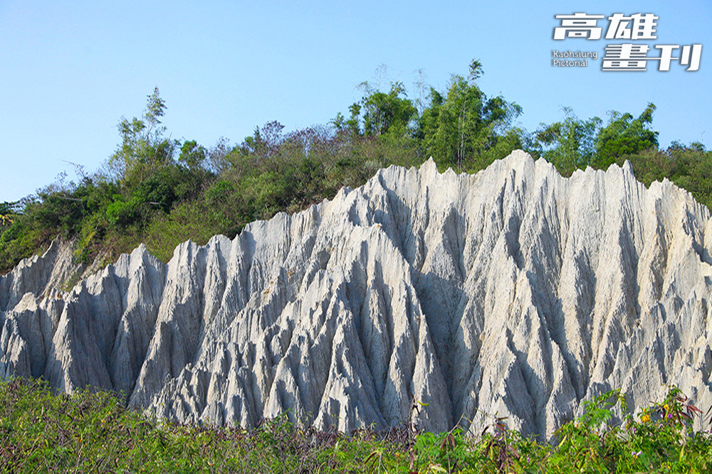在自然公園中可欣賞惡地形與自然生態，同時遠眺海景及大、小崗山，景色優美而開闊。(攝影/李芷姍)