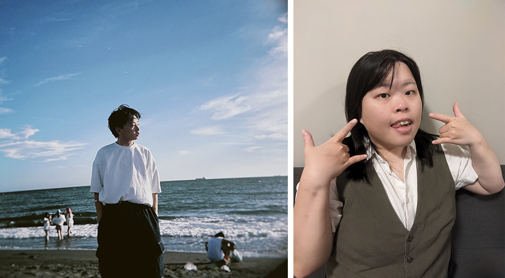 短篇小說類16-18歲組首獎陳敬文（左）、短篇小說類19-30歲組首獎黃振弦（右）