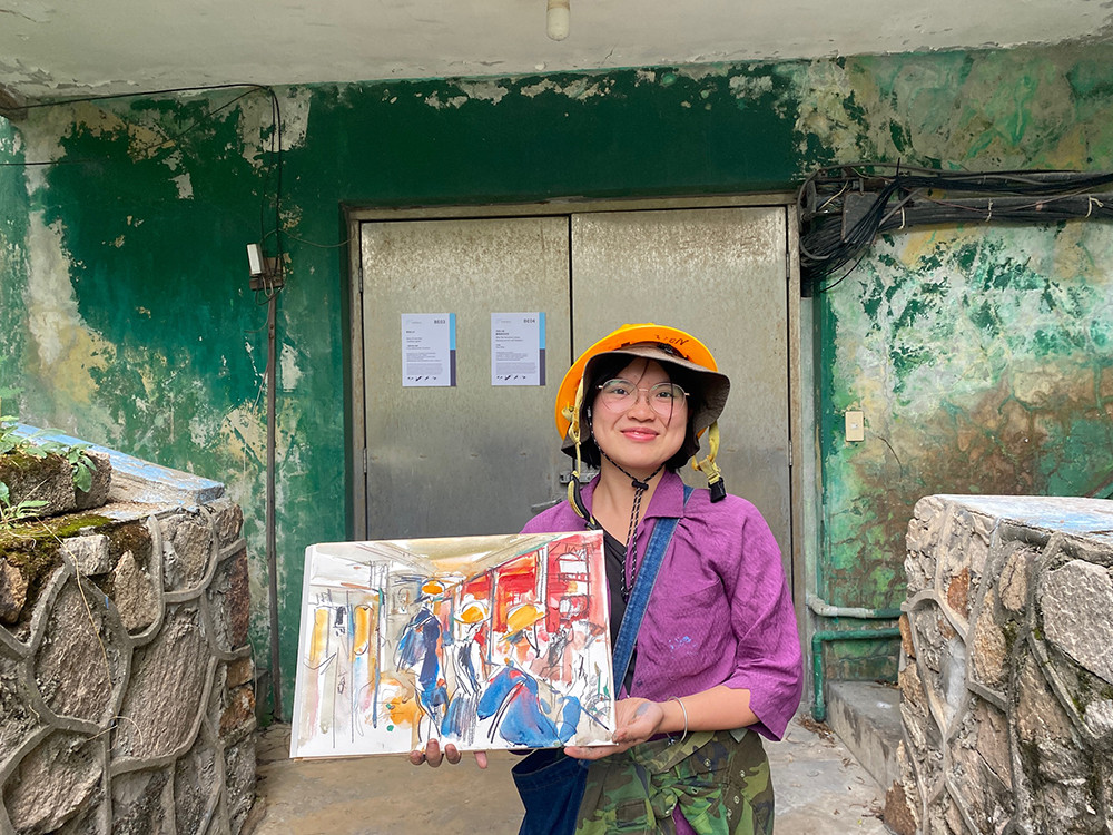 吳沁頤參與馬祖藝術節駐村計畫，創作超過三百幅作品，也啟發了她對於畫畫的新體悟。(圖片提供/吳沁頤)