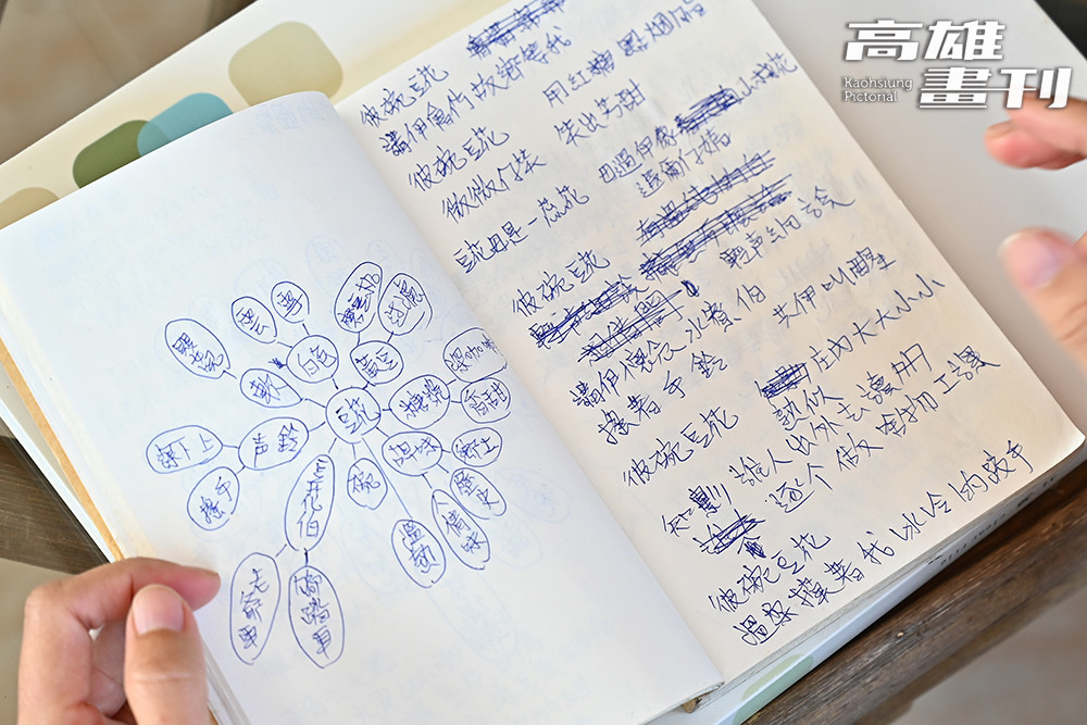 陳珍儀創作歌曲的手稿紀錄。（攝影/Carter）