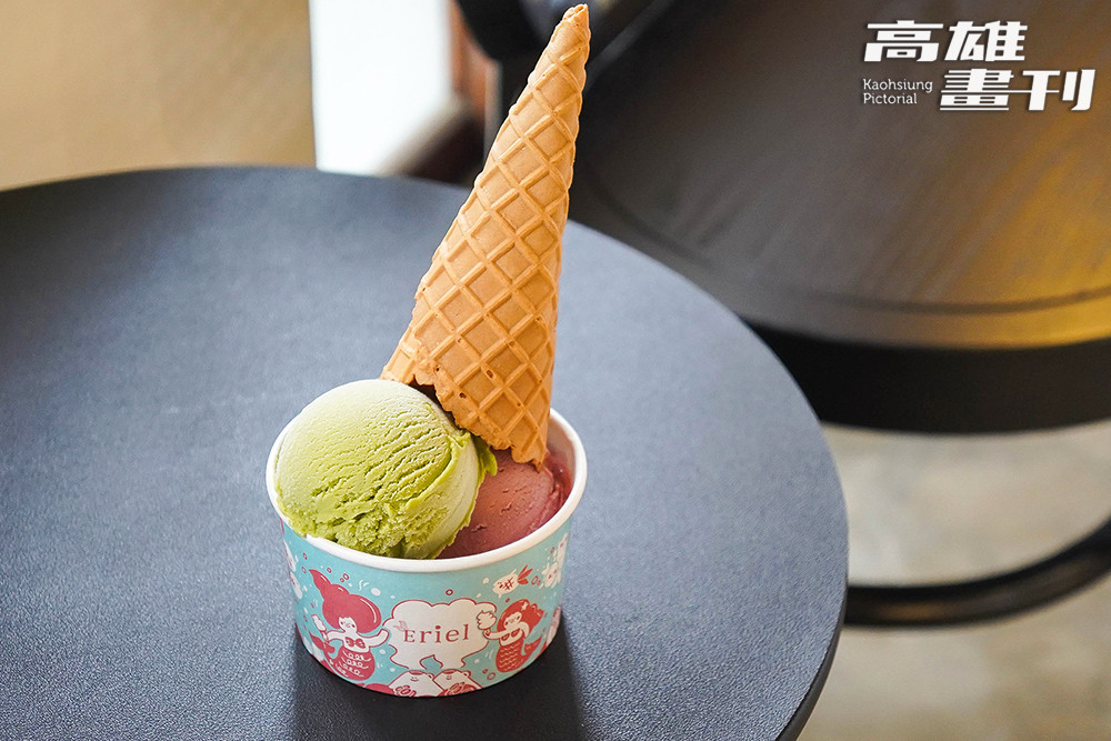 透過魚鱗再利用的創意甜點，Eriel Gelato讓永續理念在日常生活中被品嘗。(攝影/李瑰嫻)