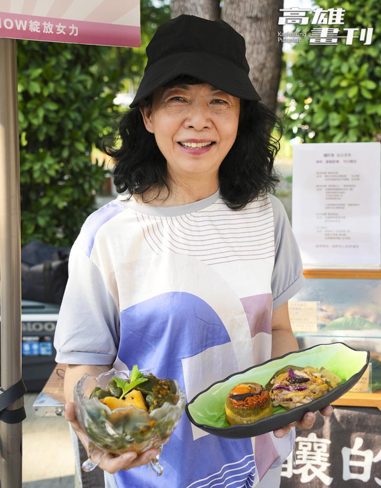 「釀好食 安心手作」的李卿卿因應顧客回饋將產品轉型為無糖醬料、饅頭與豆漿，並結合二十四節氣推廣健康飲食概念。(攝影/Cindy Lee)