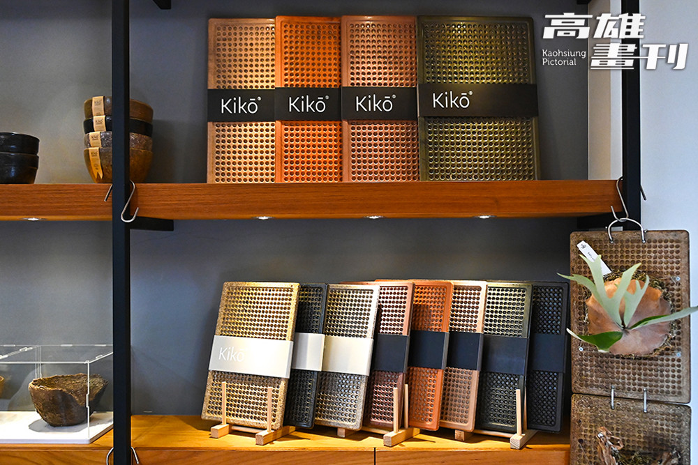不同於市售低比例添加的產品，Kikō 堅持開發出含竹纖維量高達 80% 至 90% 的低碳材料。(攝影/Carter)