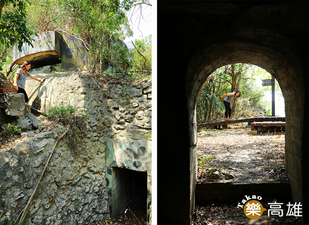 廢棄的碉堡、砲台等軍事遺跡，見證當時龜山的戰略位置。（攝影／Carter）