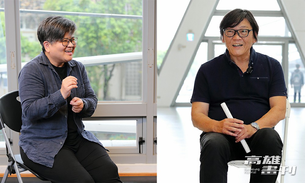 音樂劇的兩位靈魂人物-導演劉建幗(左)及指揮郭哲誠(右)。(攝影/Carter)
