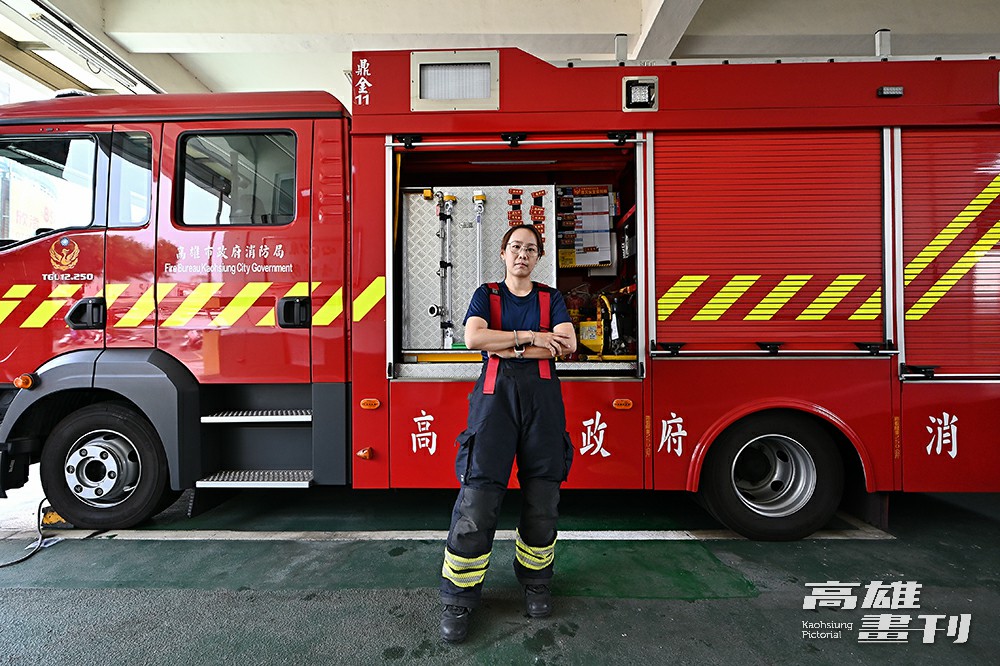 消防工作雖然辛苦，但鄭繡敏覺得聽到民眾一句感謝時，就會很有成就感。(攝影/Carter)